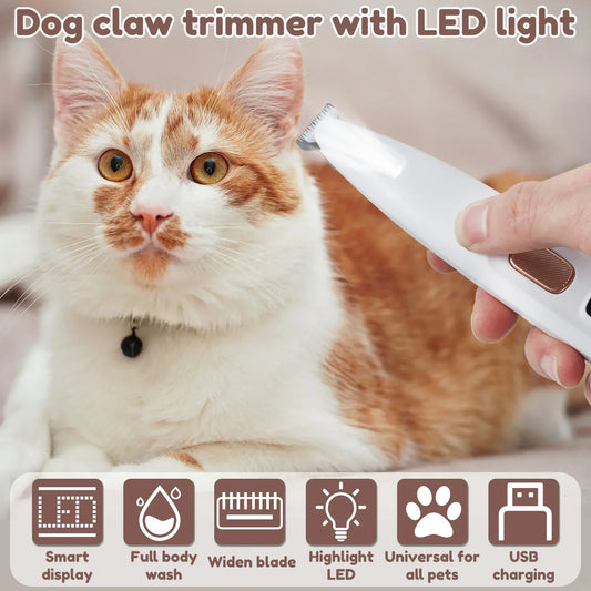 Retrieve New Dog Paw Trimmer with LED Light Fully Waterproof Pet Hair Trimmer Retrieve paw trimmer