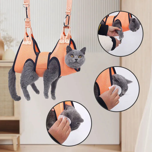 Retrieve Cat Grooming Hammock Fixed Bath Bag for Nail Cutting Anti Scratch Retrieve grooming