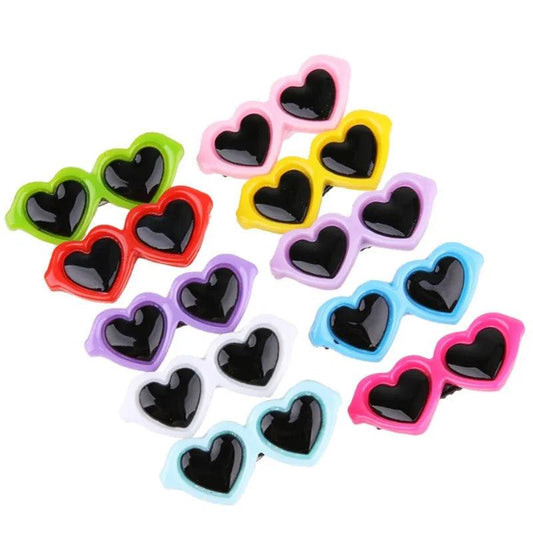 Retrieve New Pet Lovely Heart Sunglasses Hairpins Retrieve harclipper