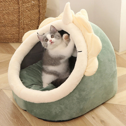 Cat Bed House Kennel Nest Round Sleeping Cave Cozy Lounger Cushion