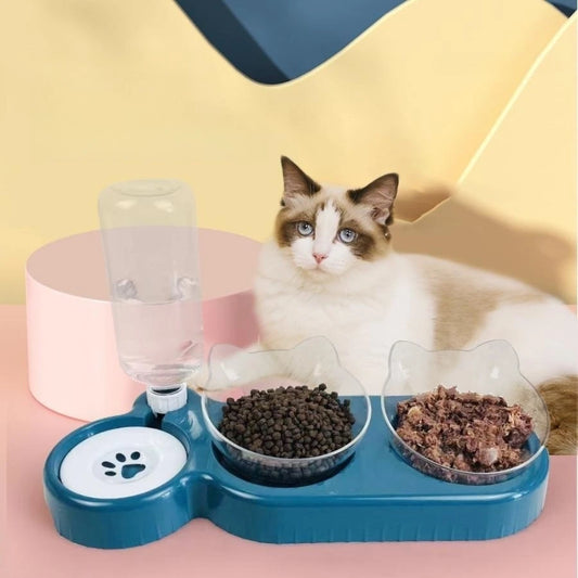 Retrieve Pet Food Bowl Automatic Feeder 2 in 1 Eating Drinking Water Container Anti Slip Retrieve Cat Feeders